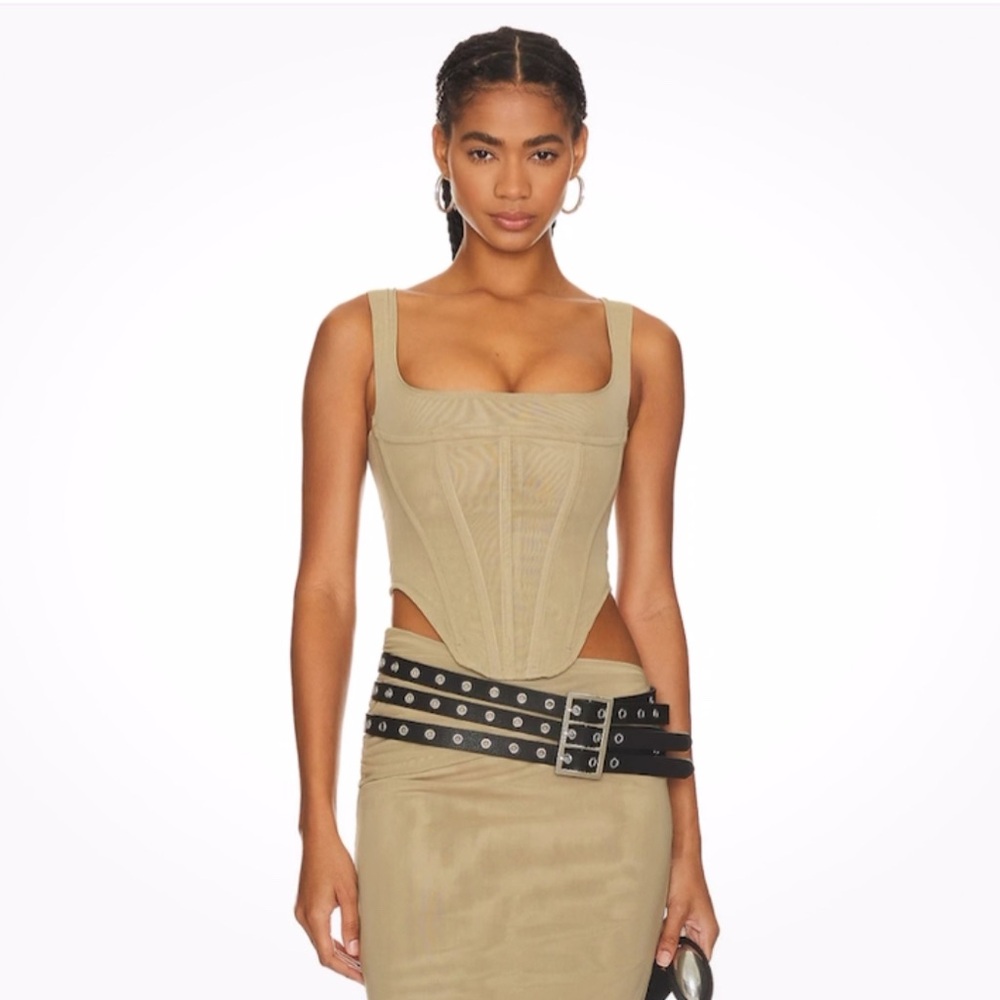 Miaou Campbell Corset in silver sage